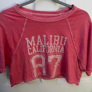 Aeropostale Pink Crop Boyfriend Tee